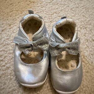 Carter's Shimmering Silver Dress Shoes with Bow